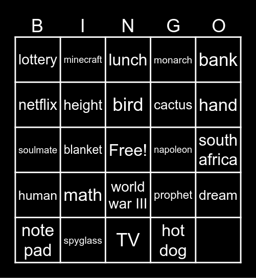 Infinite Craft Bingo Card