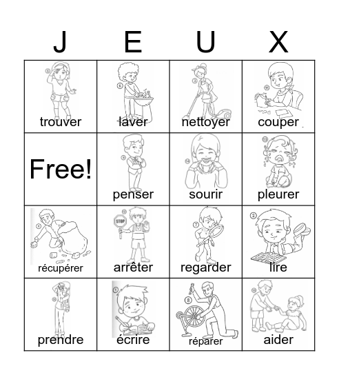 Les Verbes 2 Bingo Card