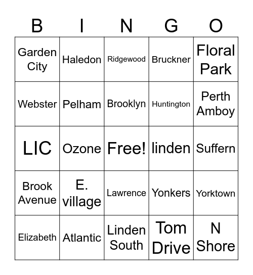 Storage Post Bingo Card