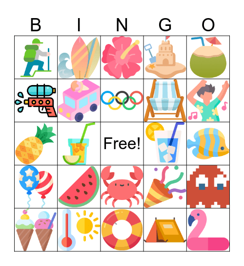 Summer Bash PNO Bingo Card