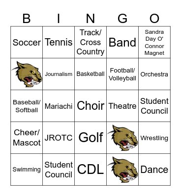 Meet the Panthers Bingo Card