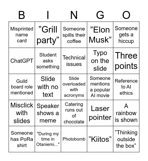 💥SEMINAR BINGO💥 Bingo Card