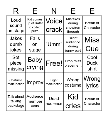ART AND SOL ACCIDENT BINGO Card