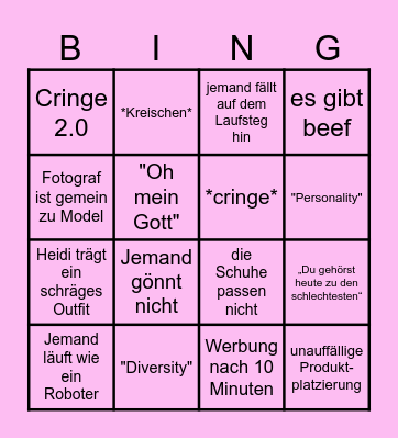 GNTM 2024 Bingo Card