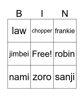 Test bingo Card