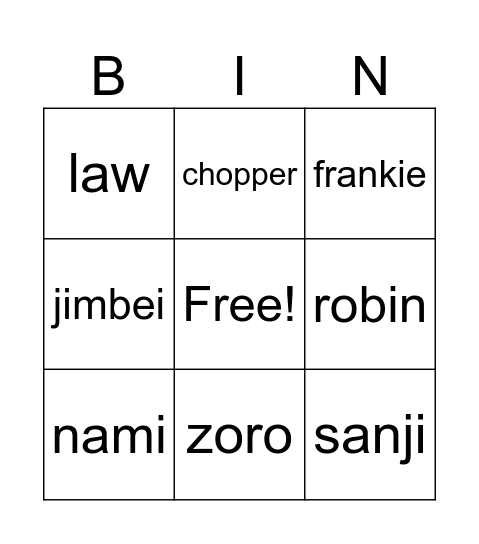 Test bingo Card