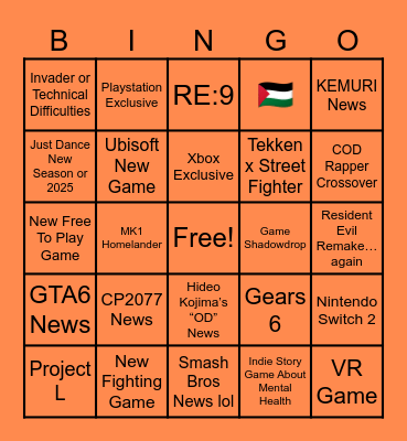 SGF ‘24 BINGO Card