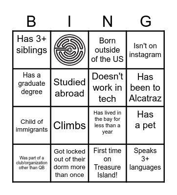 Welcome to the Bay Spring Rooftop Party Bingo Card