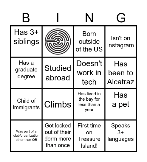 Welcome to the Bay Spring Rooftop Party Bingo Card