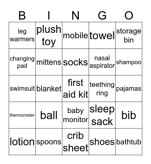 Enjoy BINGO while the gifts are opened and win a prize! Bingo Card