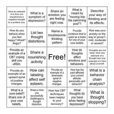 CBT Bingo Card