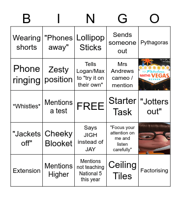 Dr Lawson Bingo Card