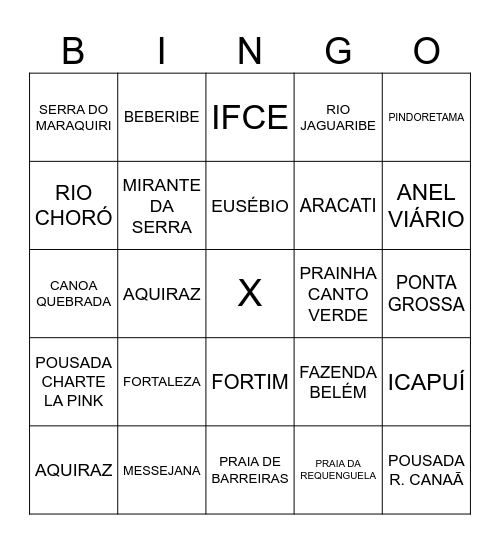 LITORAL LESTE Bingo Card