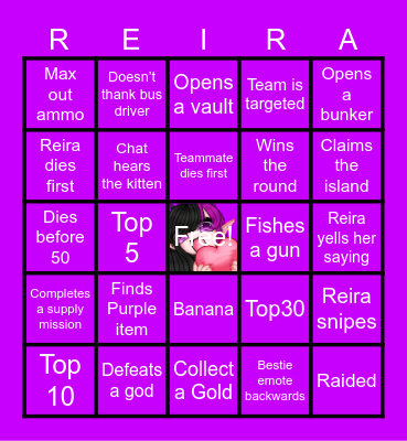 REIRA-Fortnite Bingo Card