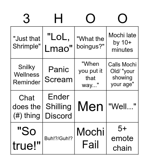 Mochi Stream (Non-arknights) Bingo Card