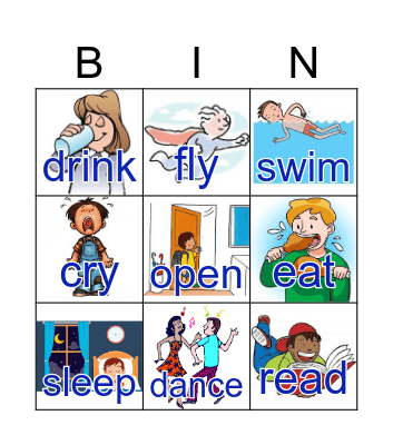 Verbs 1 Bingo Card