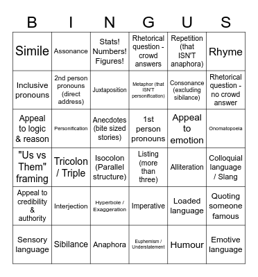 BING THE SEQUEL Bingo Card