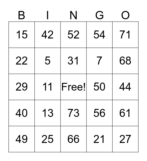 Western Hills Family & Friends Day Bingo Card