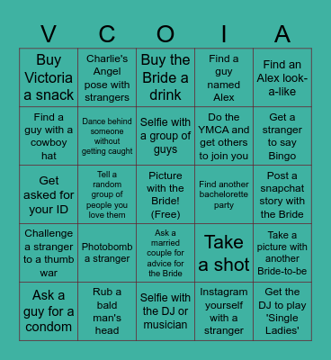 Bacherlorette Bingo Card