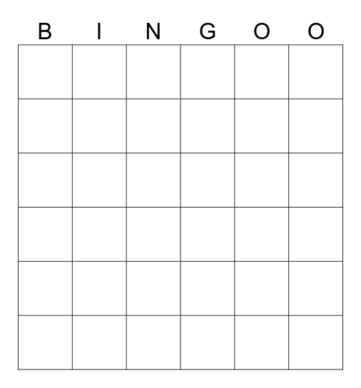 2/5 Bingo Card