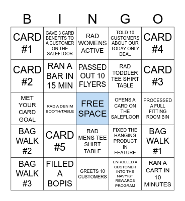 SATURDAY CARD GOAL 37 CARDS @5.5% Bingo Card