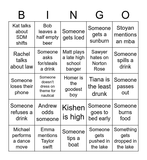 Cottage Bingo 🍹 Bingo Card