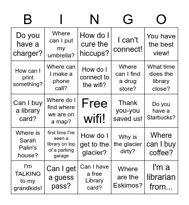 Library Lingo Bingo Card