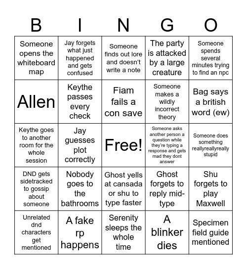 those who came before us bingo Card