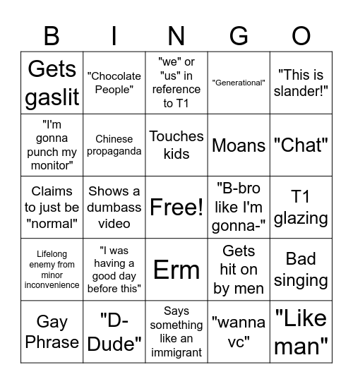 Michael Bingo Card