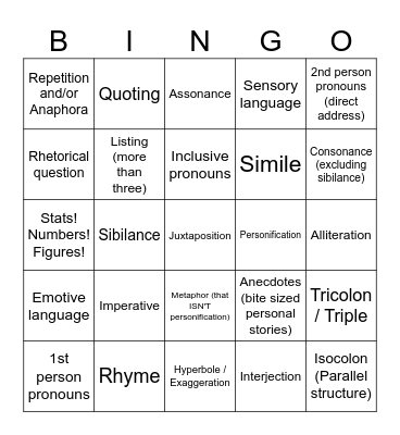 BING THE SEQUEL Bingo Card
