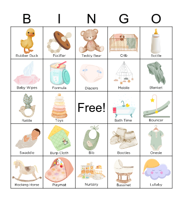 baby shower Bingo Card