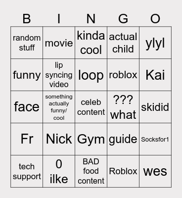 youtube shorts bingo Card