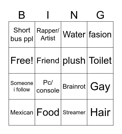 bingo insta Bingo Card