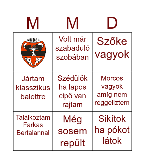 Humán Bingó Bingo Card