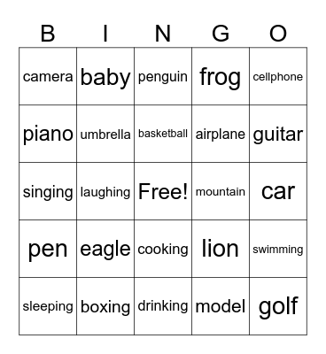 BINGO CHARADES Bingo Card