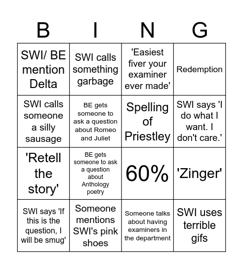 Masterclass bingo! Bingo Card