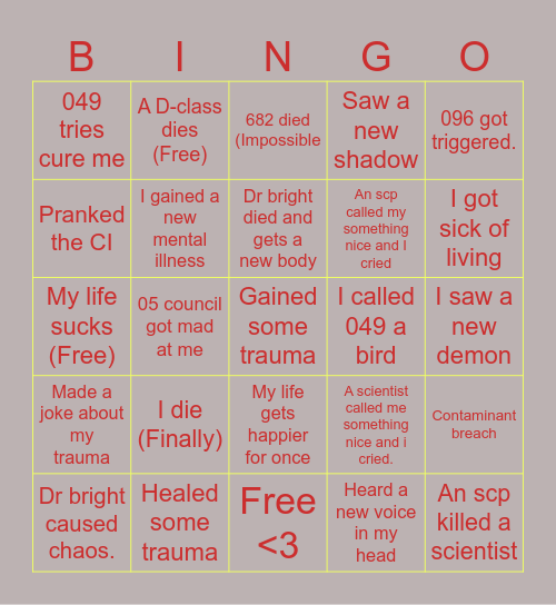 1999999’s bingo card Bingo Card