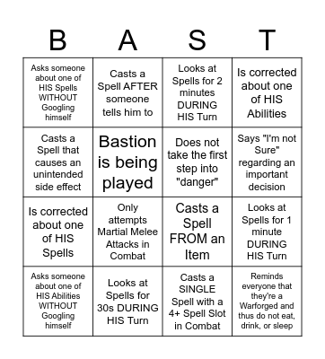 Does Bastion know how to Play Grady? Bingo Card