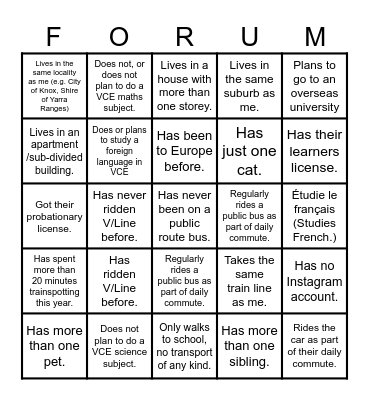 RIG Forum - Icebreaker Bingo Card
