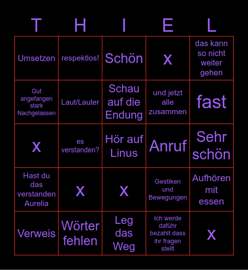 Herr Thiel Bingo Card