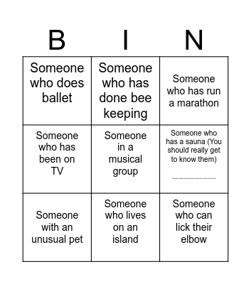 ACE Summer Party Bingo Card