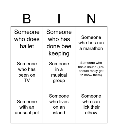 ACE Summer Party Bingo Card