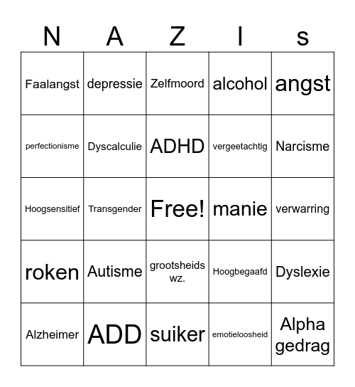 "germaanse geneeskunde" Bingo Card