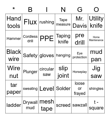 Shop Bingo Card