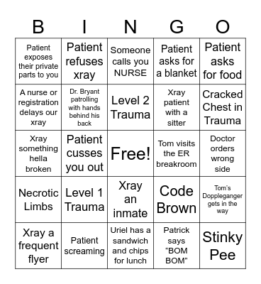 THE PETER ER BINGO Card