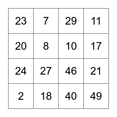 MUSINGO 2024 Bingo Card