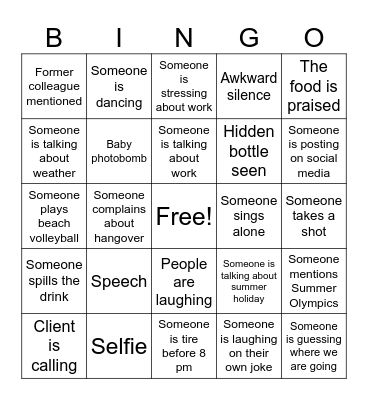Summer Party 2024 Bingo Card