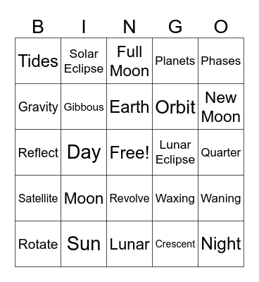 Moon Bingo Card