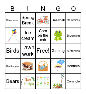 Spring Bingo Card