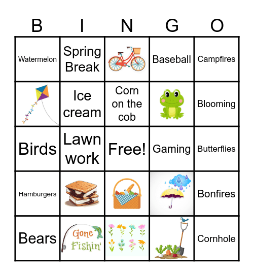 Spring Bingo Card